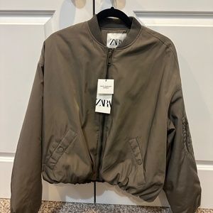 Zara Brown Bomber Jacket
